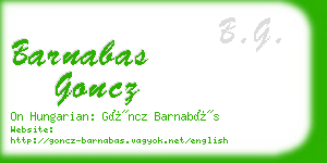 barnabas goncz business card